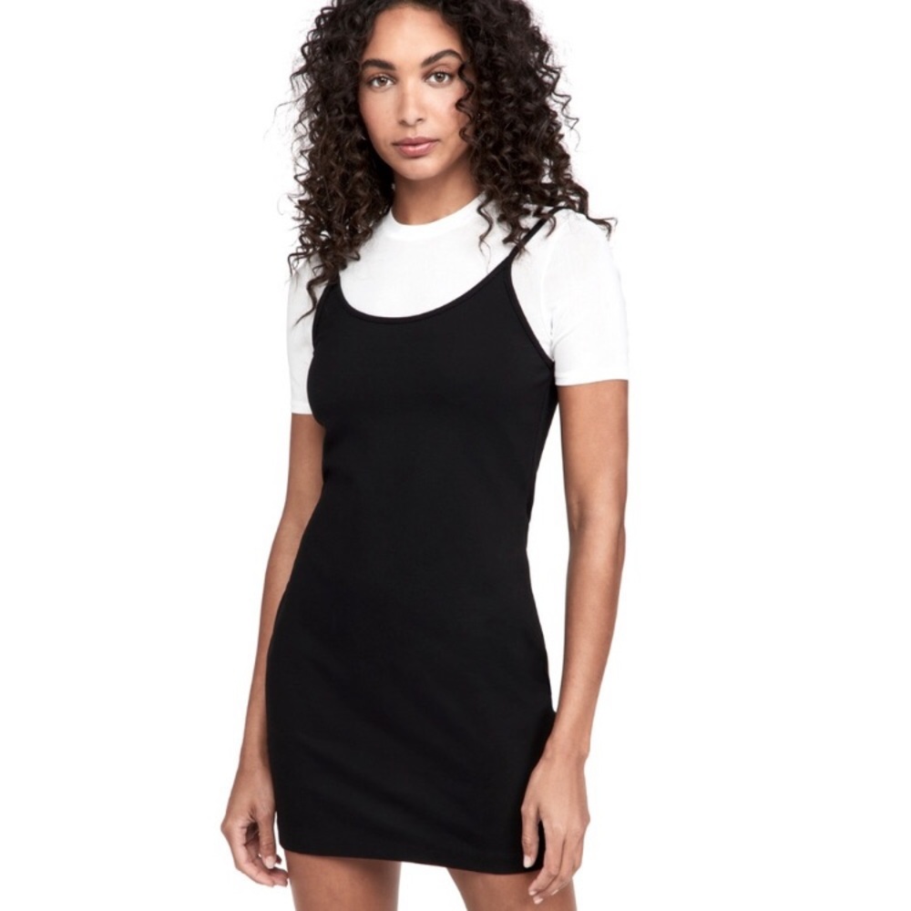 STAUD Black and White Mini Dress